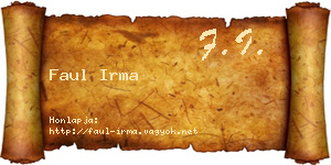 Faul Irma névjegykártya