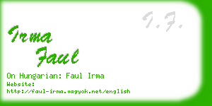 irma faul business card